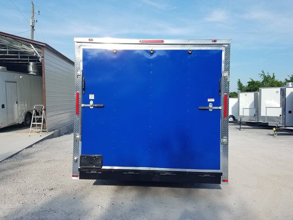8.5' X 18' Custom Cobalt Blue Enclosed Trailer