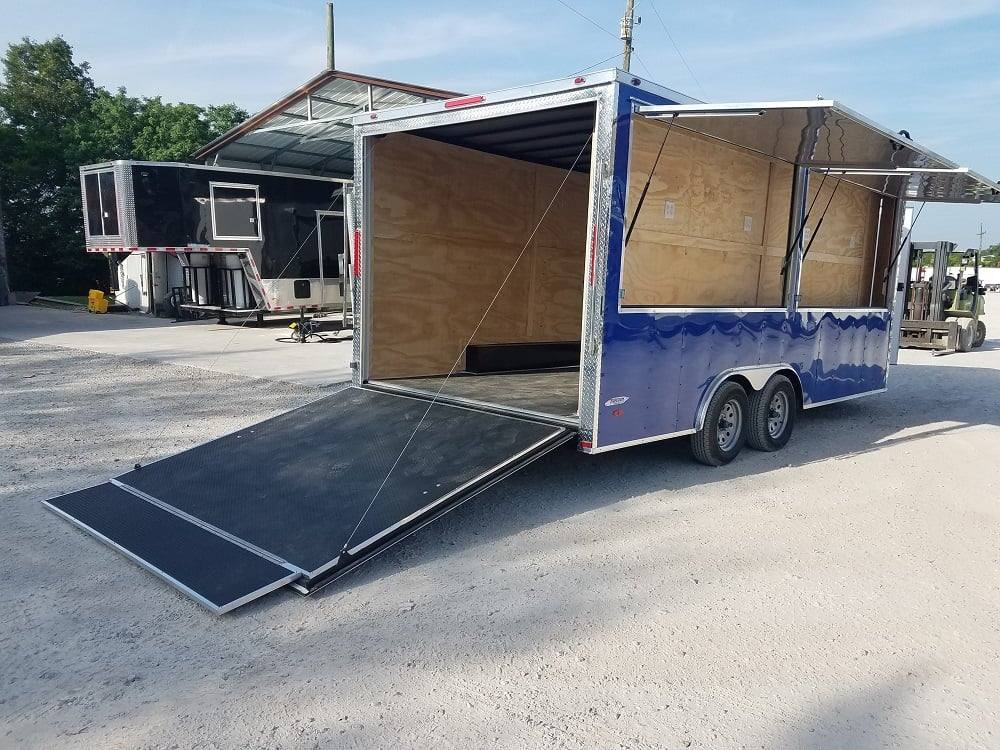 8.5' X 18' Custom Cobalt Blue Enclosed Trailer