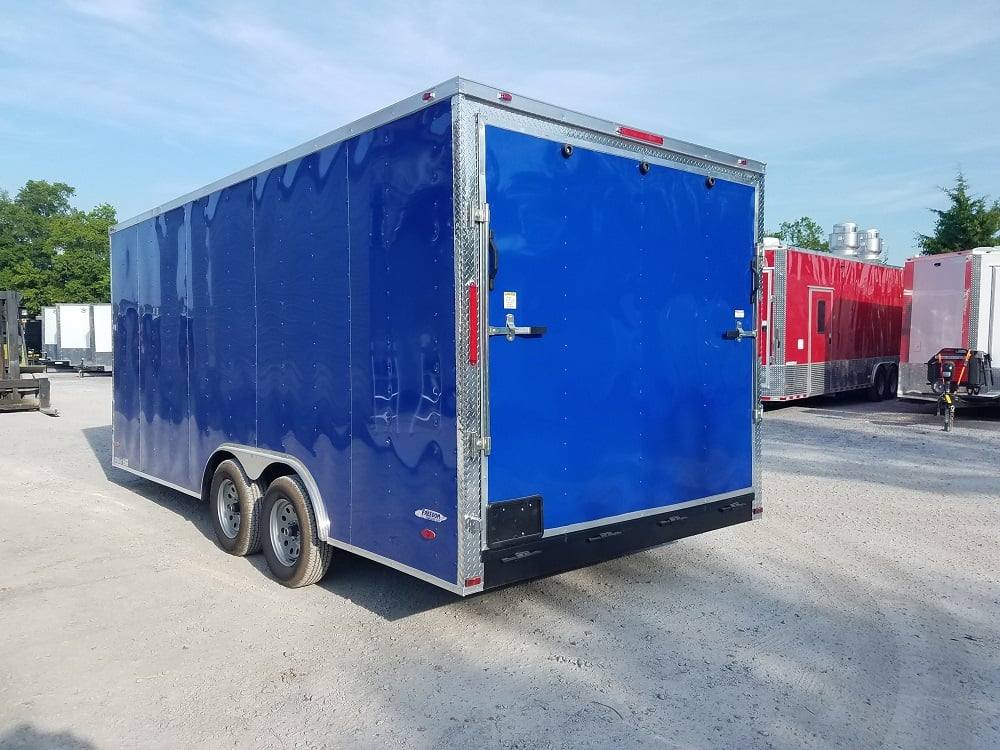 8.5' X 18' Custom Cobalt Blue Enclosed Trailer