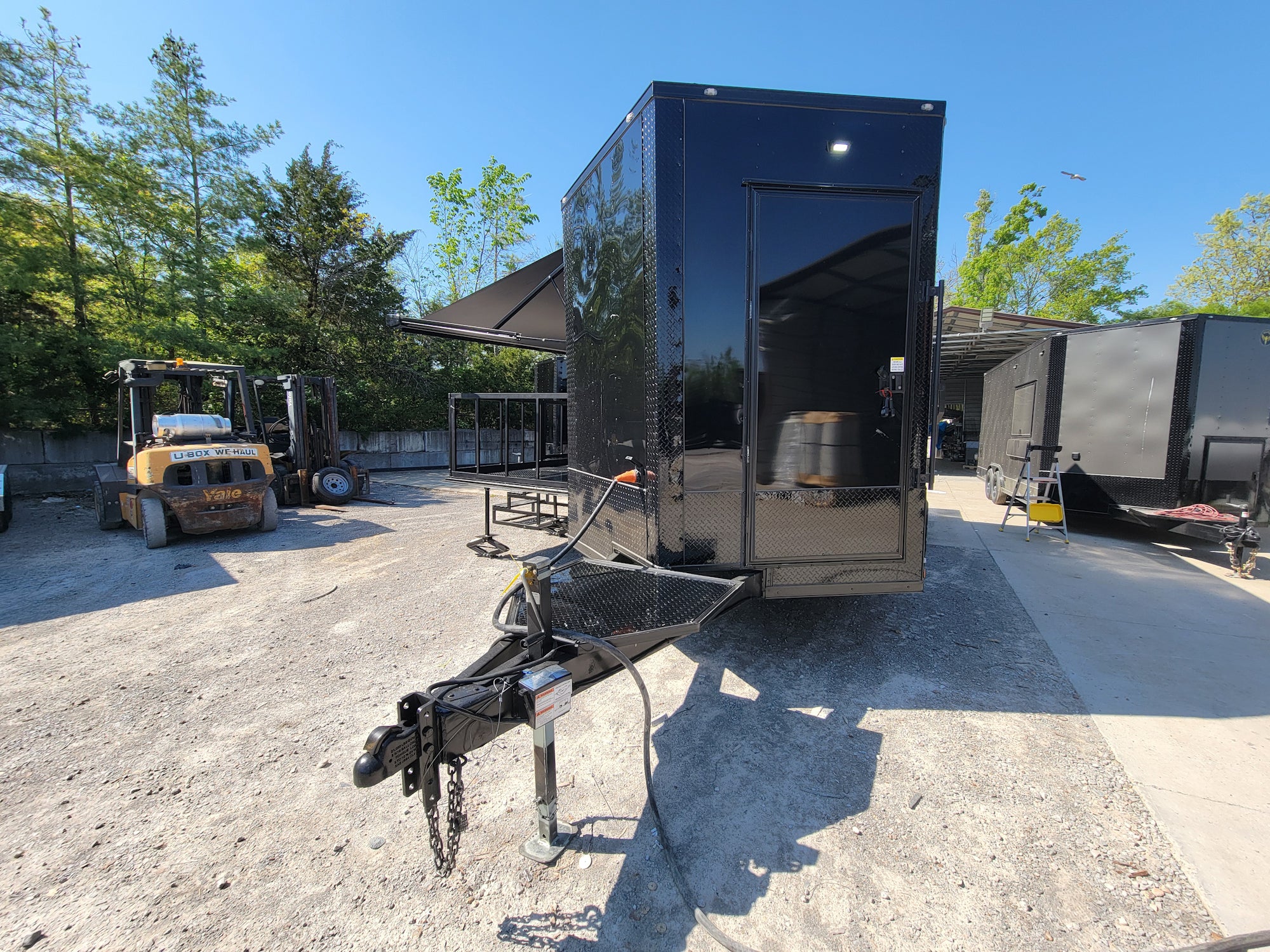 8.5' X 18' Custom Enclosed Stage and Event Deck over Blackout With Black Trim