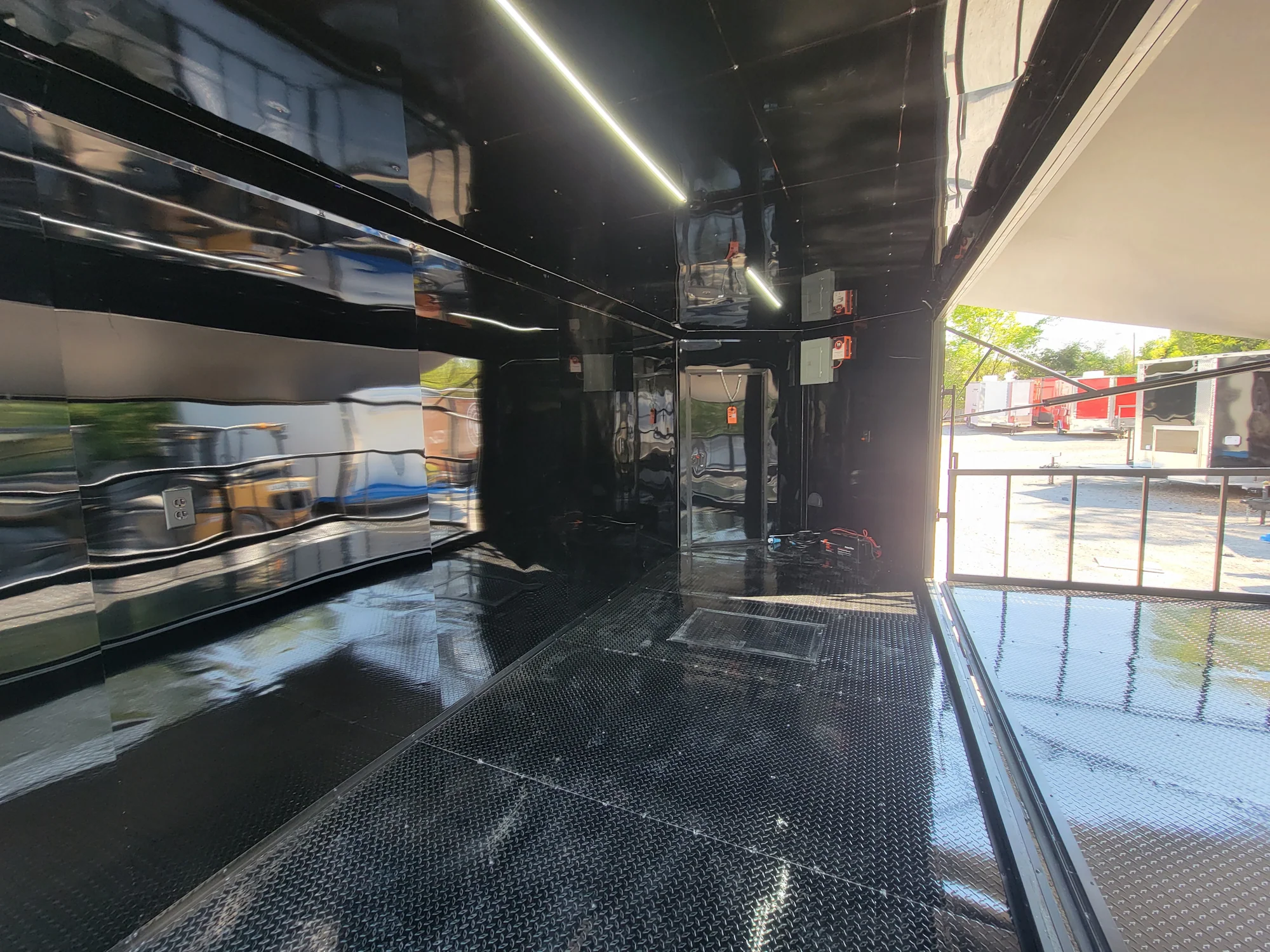 8.5' X 18' Custom Enclosed Stage and Event Deck over Blackout With Black Trim