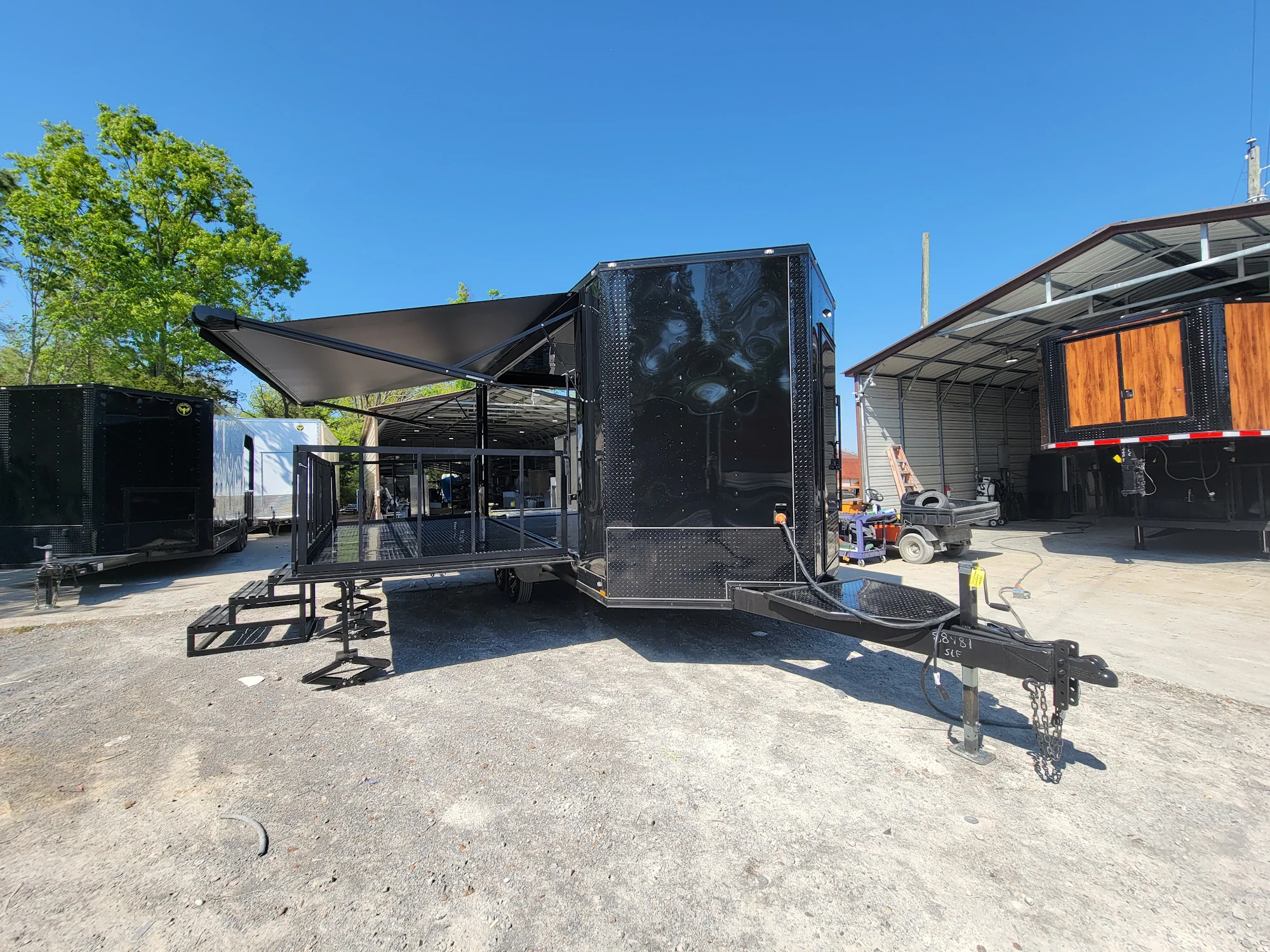 8.5' X 18' Custom Enclosed Stage and Event Deck over Blackout With Black Trim