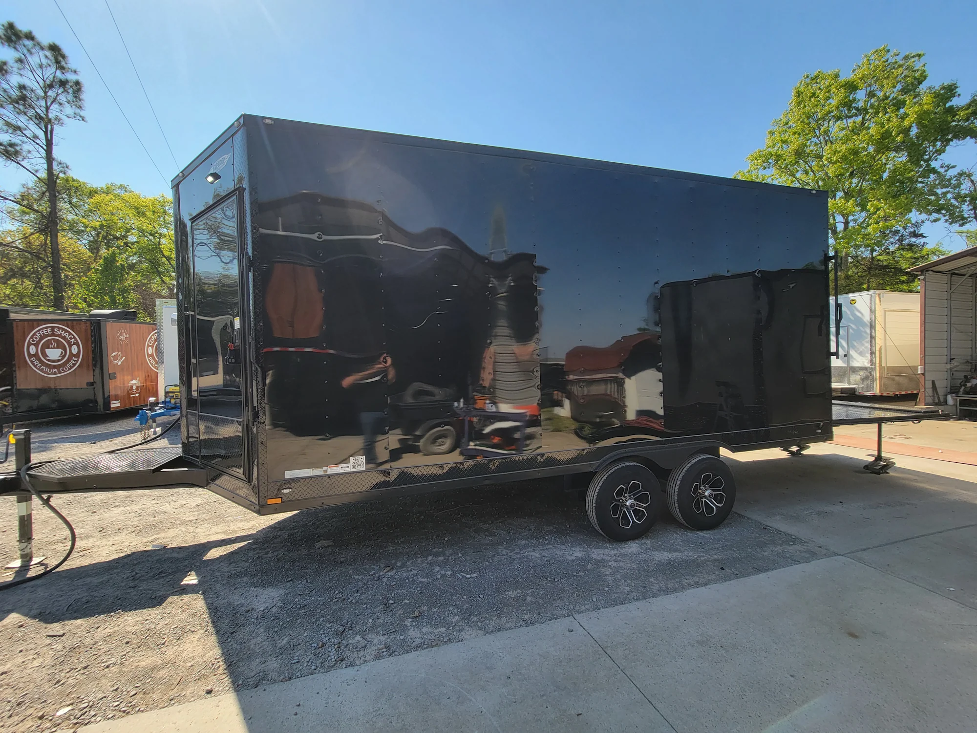 8.5' X 18' Custom Enclosed Stage and Event Deck over Blackout With Black Trim