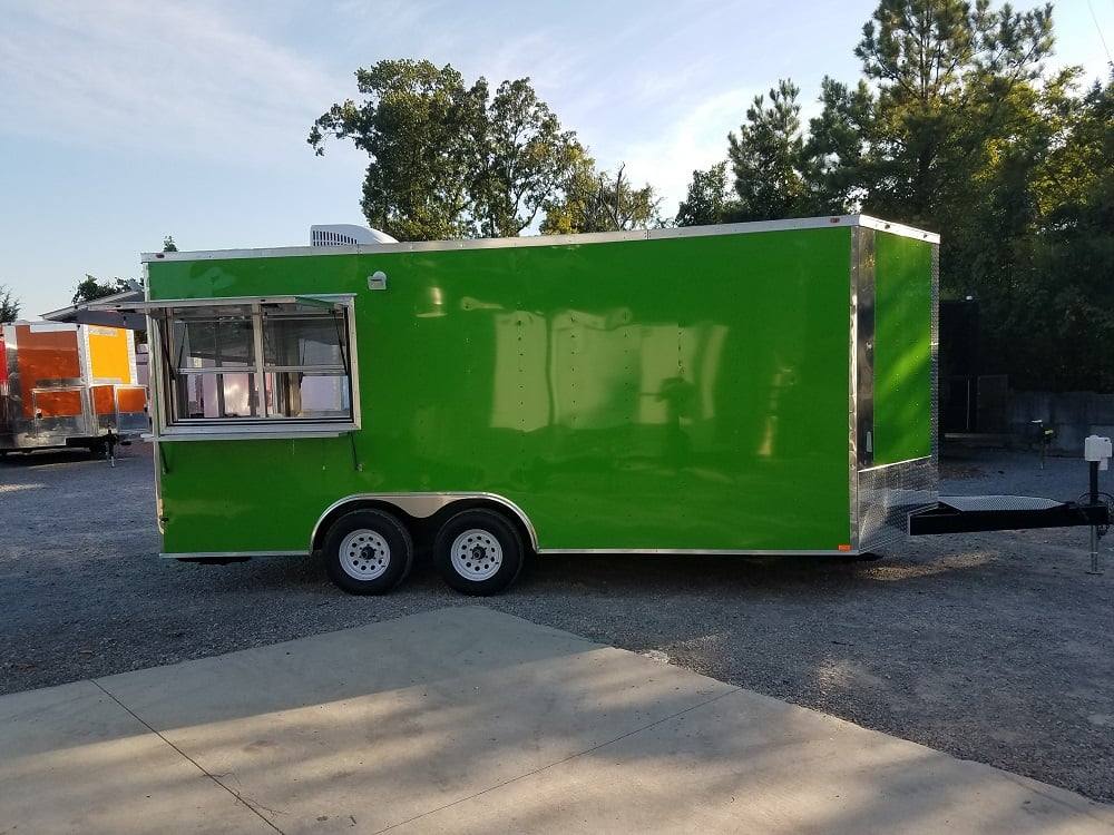 8.5' x 18' Electric Green Concession Food Trailer