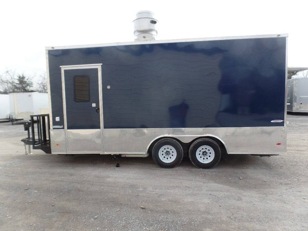 275-8.5-x-18-indigo-blue-flat-nose-concession-food-trailer-4.jpg 8.5' x 18' Indigo Blue Flat Nose Concession Food Trailer