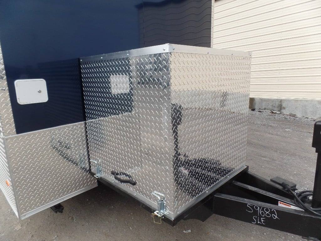 8.5' x 18' Indigo Blue Flat Nose Concession Food Trailer With Appliances