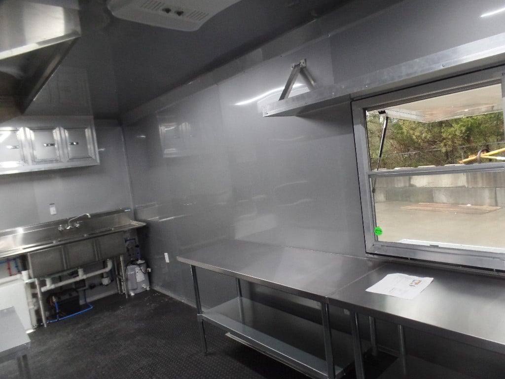 8.5' x 18' Indigo Blue Flat Nose Concession Food Trailer With Appliances