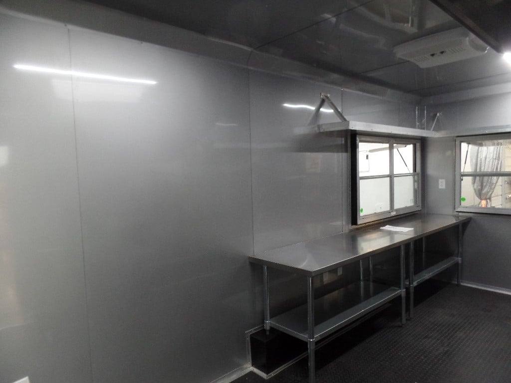 8.5' x 18' Indigo Blue Flat Nose Concession Food Trailer With Appliances