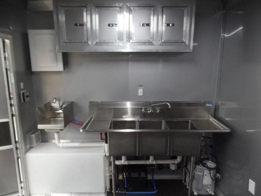8.5' x 18' Indigo Blue Flat Nose Concession Food Trailer With Appliances