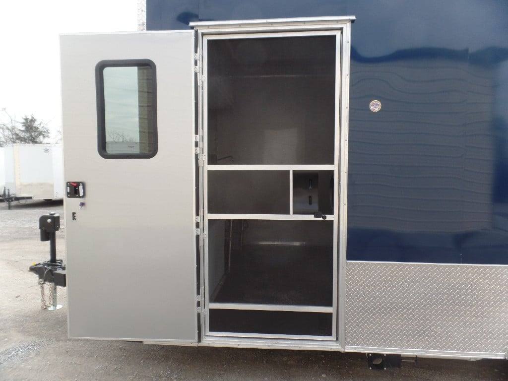 8.5' x 18' Indigo Blue Flat Nose Concession Food Trailer With Appliances
