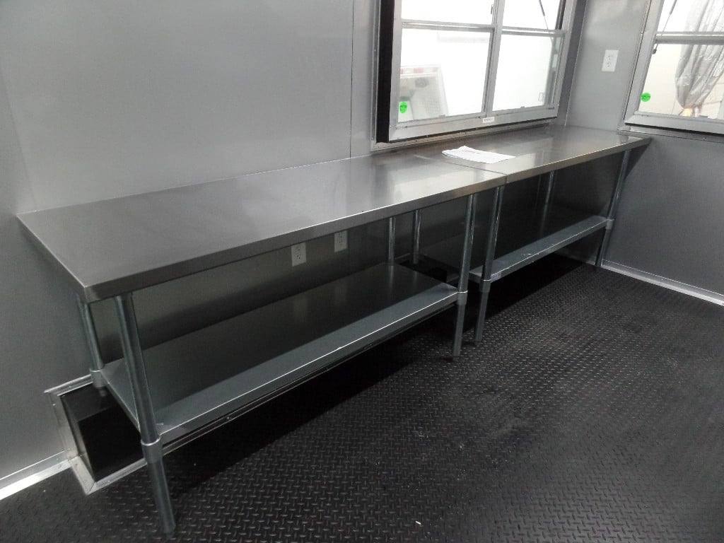 8.5' x 18' Indigo Blue Flat Nose Concession Food Trailer With Appliances