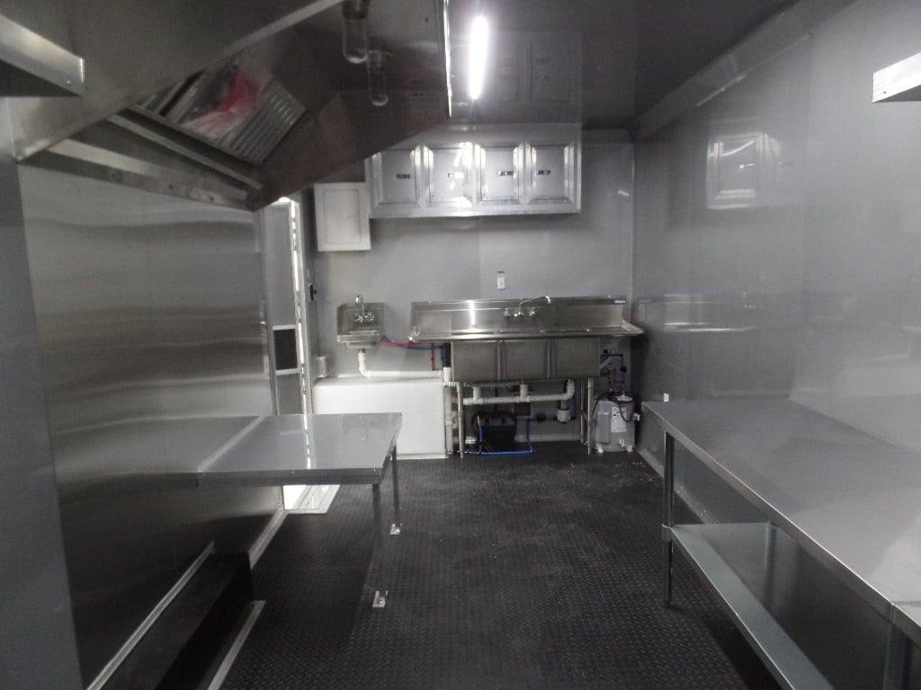 8.5' x 18' Indigo Blue Flat Nose Concession Food Trailer With Appliances