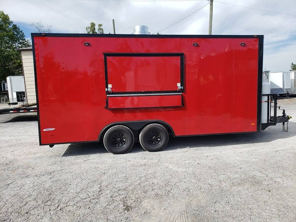 284-8.5-x-18-red-and-black-food-concession-trailer-with-appliances-3.jpg 8.5' x 18' Red and Black Food Concession Trailer With Appliances