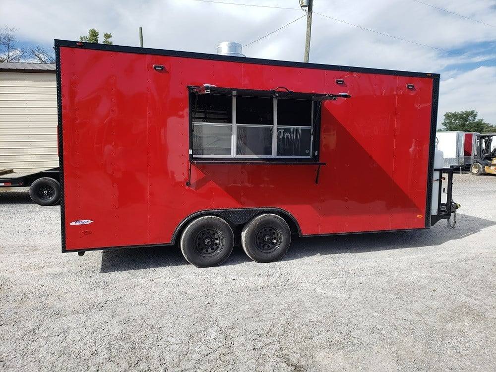 284-8.5-x-18-red-and-black-food-concession-trailer-with-appliances-6.jpg 8.5' x 18' Red and Black Food Concession Trailer With Appliances