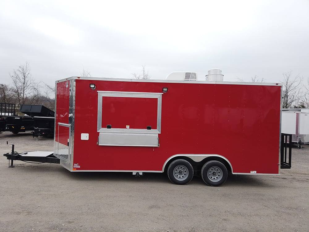 8.5' x 18' Red Elite Style Concession Food Trailer