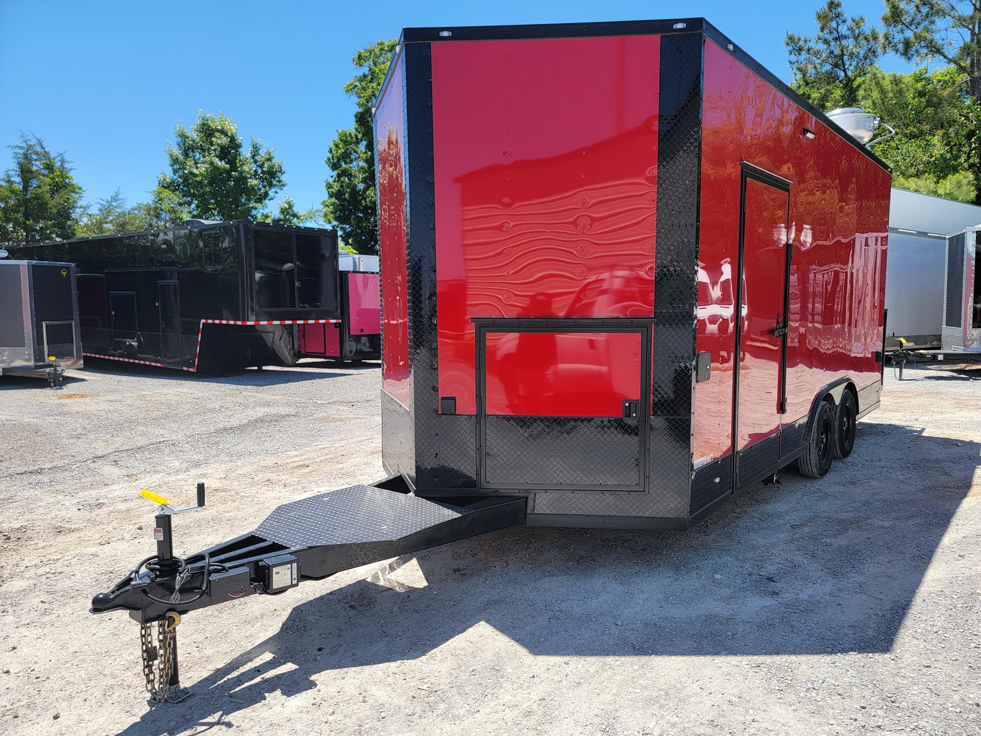 287-8.5-x-18-red-w-blackout-concession-trailer-food-event-catering-2.jpg 8.5' X 18' Red W/ Blackout Concession Trailer Food Event Catering