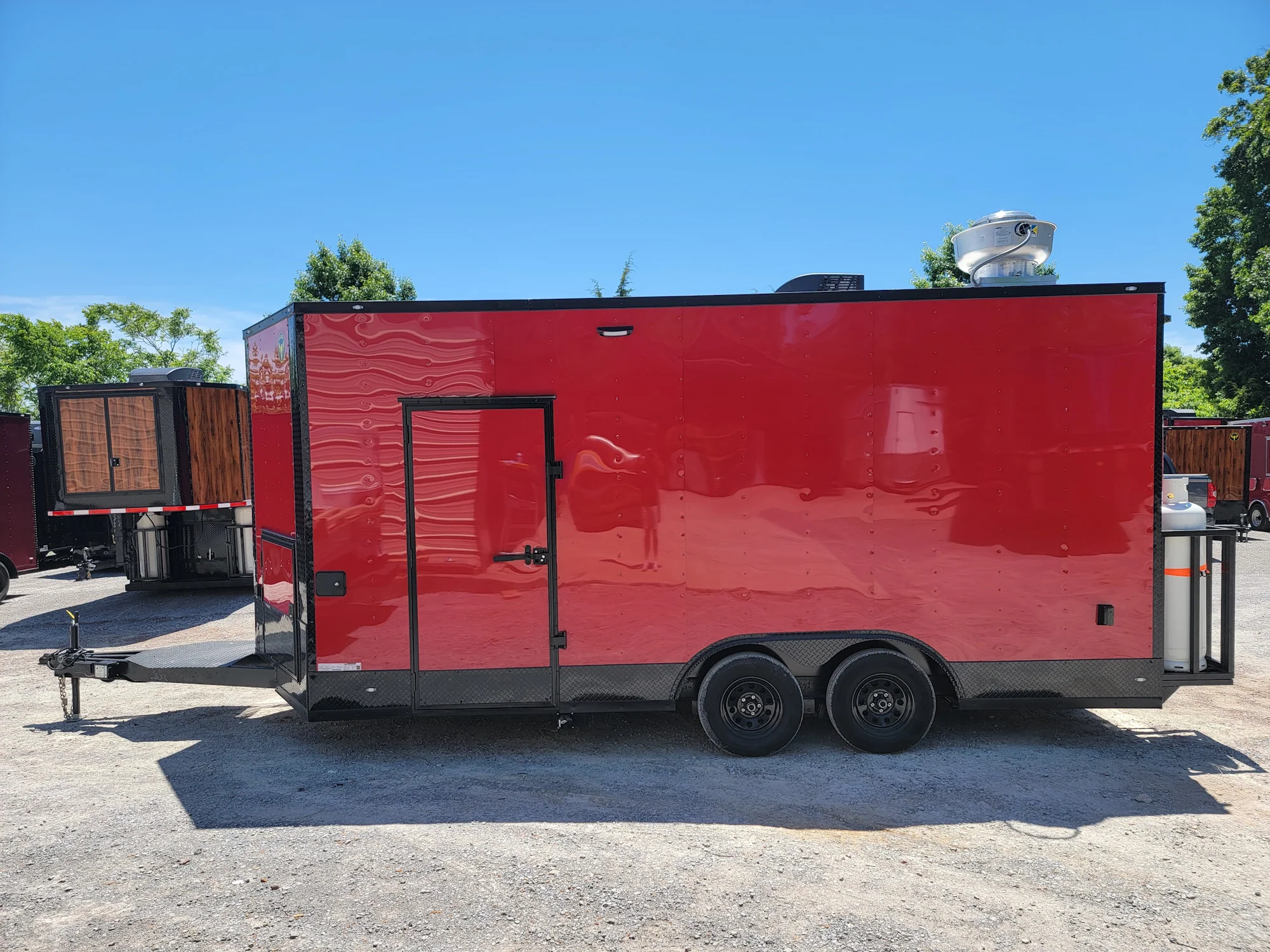 287-8.5-x-18-red-w-blackout-concession-trailer-food-event-catering-3.webp 8.5' X 18' Red W/ Blackout Concession Trailer Food Event Catering