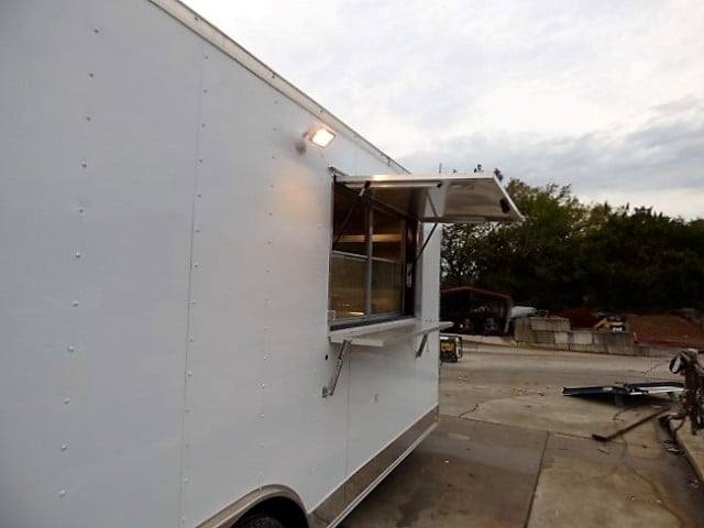 290-8.5-x-18-white-catering-event-concession-food-trailer-with-appliances-4.jpg 8.5' x 18' White Catering Event Concession Food Trailer With Appliances