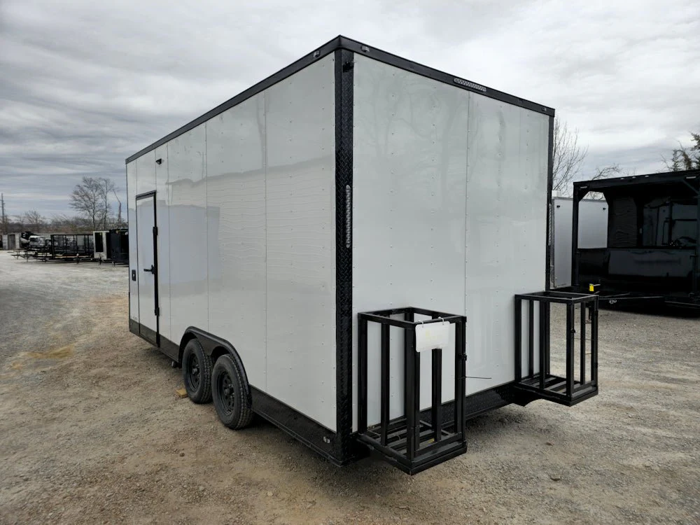 8.5' x 18' White Concession Food Trailer Elite Event Catering With Blackout Trim