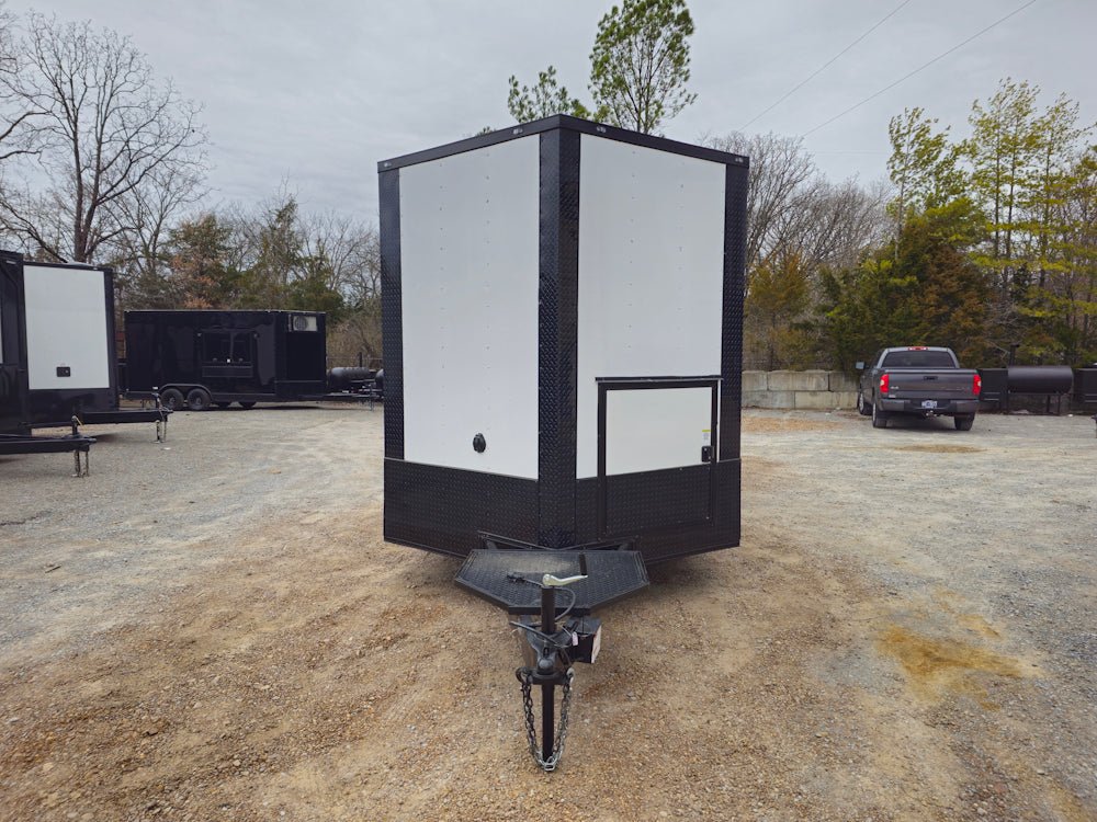 8.5' x 18' White Concession Food Trailer Elite Event Catering With Blackout Trim