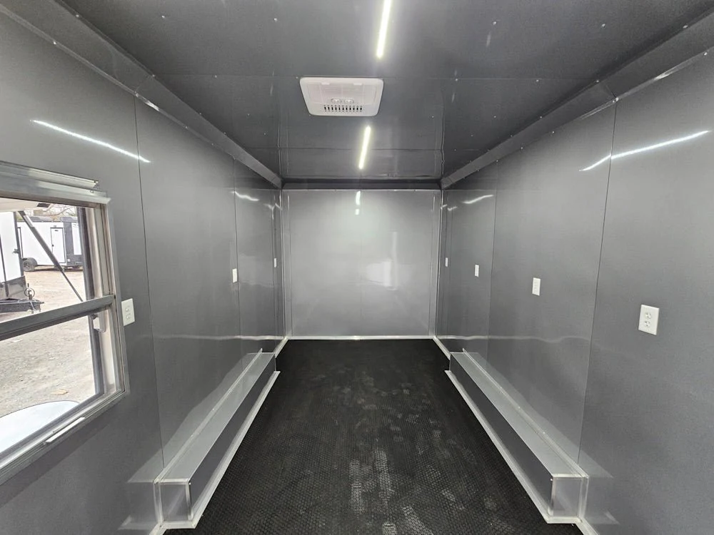 8.5' x 18' White Concession Food Trailer Elite Event Catering With Blackout Trim