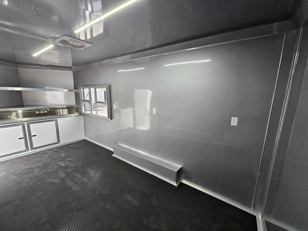 8.5' x 18' White Concession Food Trailer Elite Event Catering With Blackout Trim