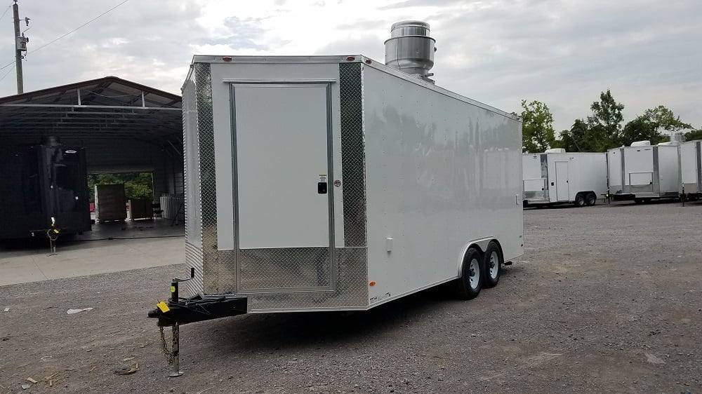 8.5' x 18' White Concession Food Trailer Event Catering