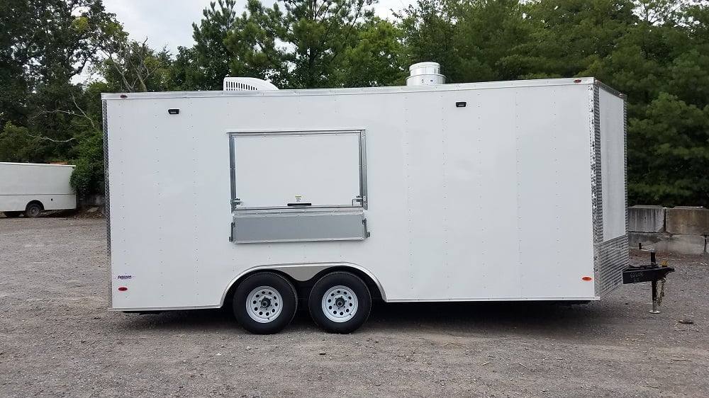 8.5' x 18' White Concession Food Trailer Event Catering