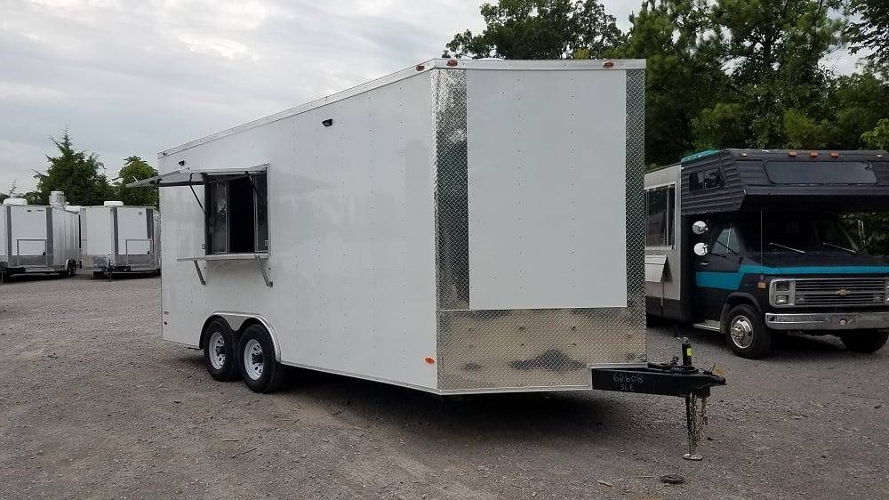 8.5' x 18' White Concession Food Trailer Event Catering