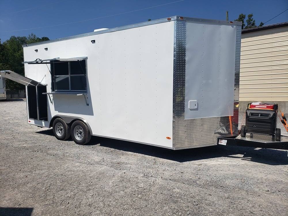 297-8.5-x-18-white-concession-food-trailer-ice-cream-vending-1.jpg 8.5' x 18' White Concession Food Trailer Ice Cream Vending