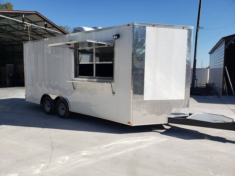 300-8.5-x-18-white-concession-food-trailer-with-appliances-1.jpg 8.5' x 18' White Concession Food Trailer With Appliances