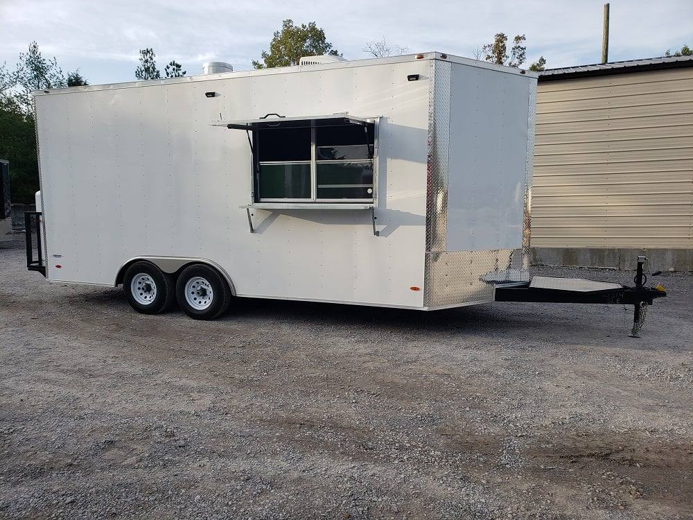 301-8.5-x-18-white-concession-food-trailer-with-appliances-1.jpg 8.5' x 18' White Concession Food Trailer With Appliances