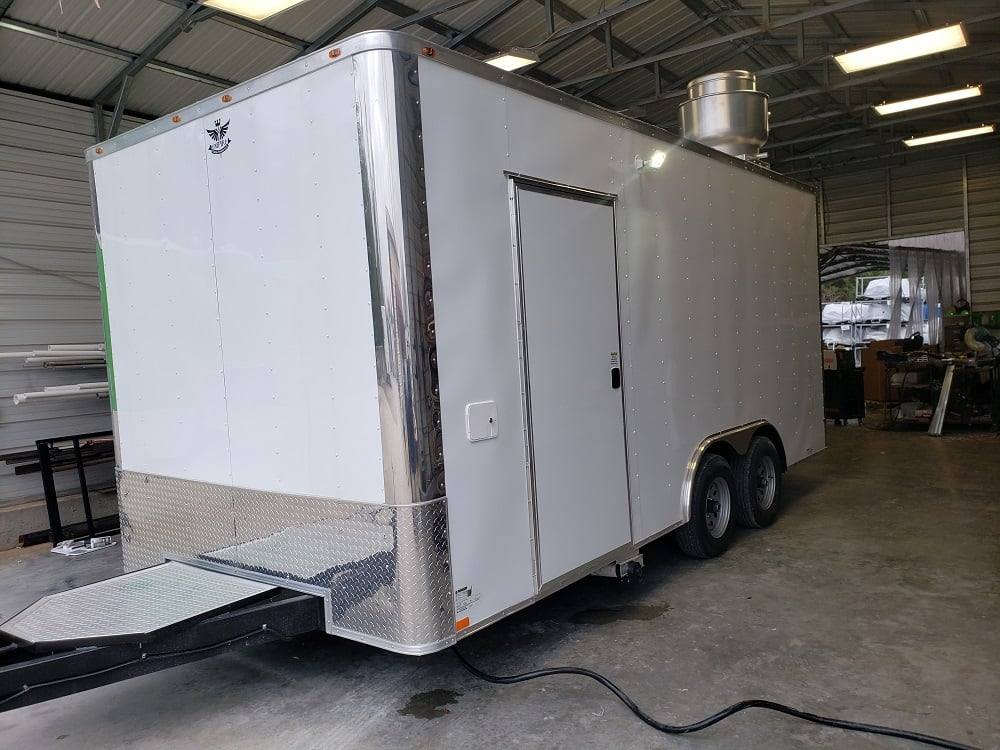 302-8.5-x-18-white-concession-food-trailer-with-appliances-5.jpg 8.5' x 18' White Concession Food Trailer With Appliances