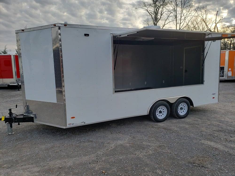 305-8.5-x-18-white-concession-food-trailer-with-restroom-1.jpg 8.5' x 18' White Concession Food Trailer with Restroom