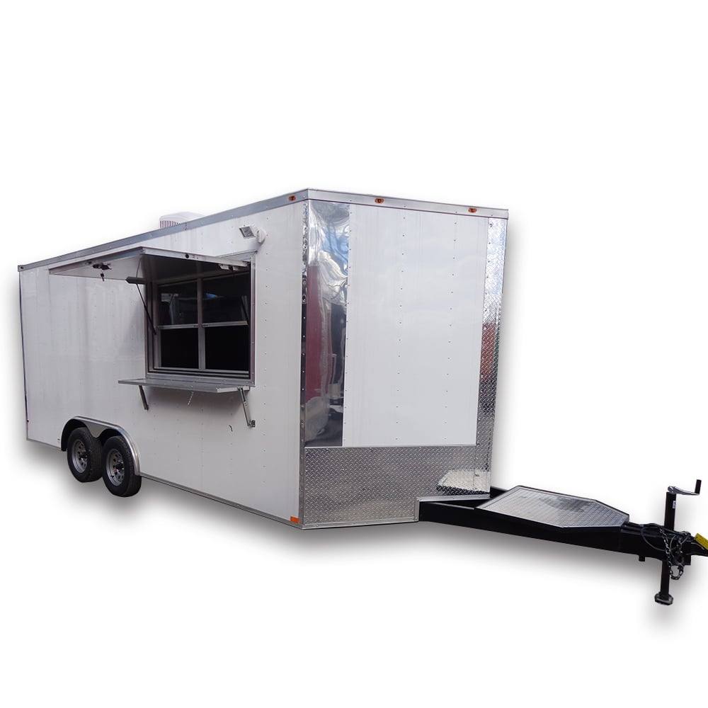 307-8.5-x-18-white-concession-trailer-with-appliances-1.jpg 8.5' x 18' White Concession Trailer With Appliances