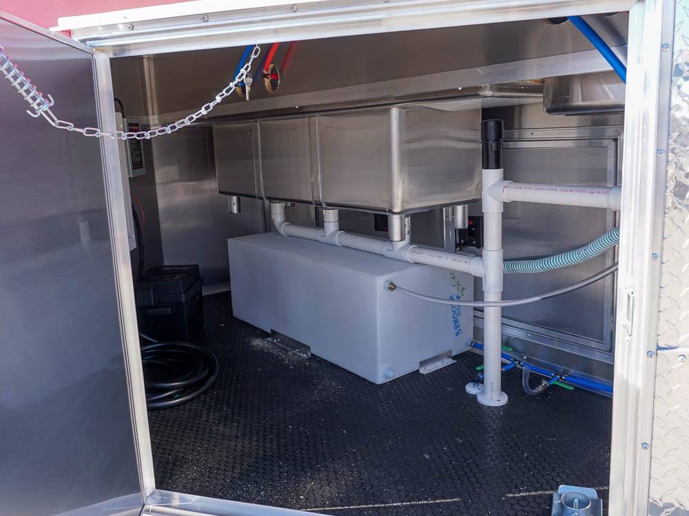 8.5 x 22 Red V-Nose BBQ Porch Concession Trailer