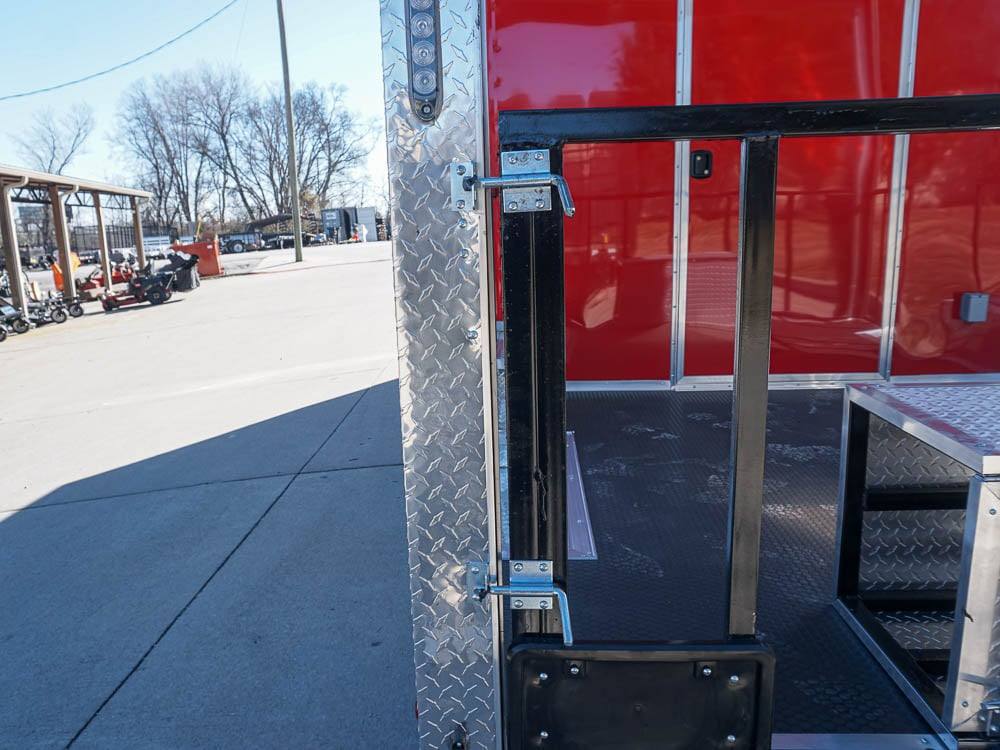 8.5 x 22 Red V-Nose BBQ Porch Concession Trailer
