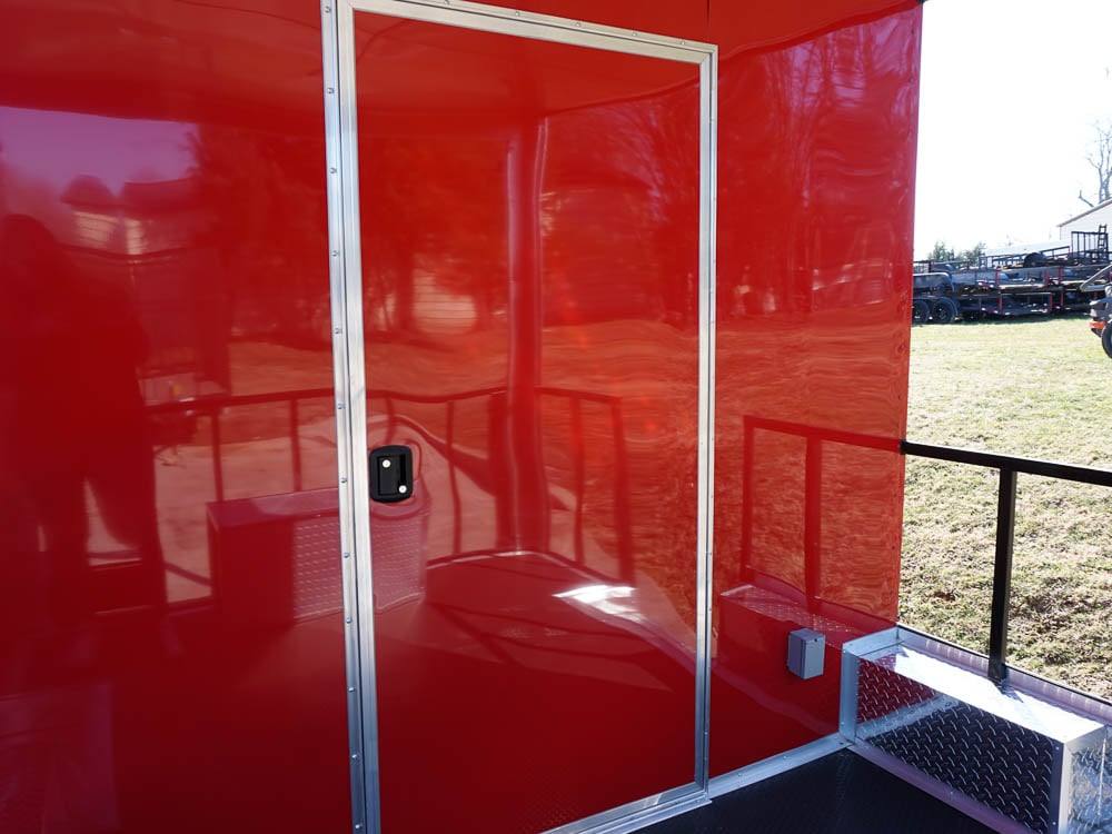 8.5 x 22 Red V-Nose BBQ Porch Concession Trailer