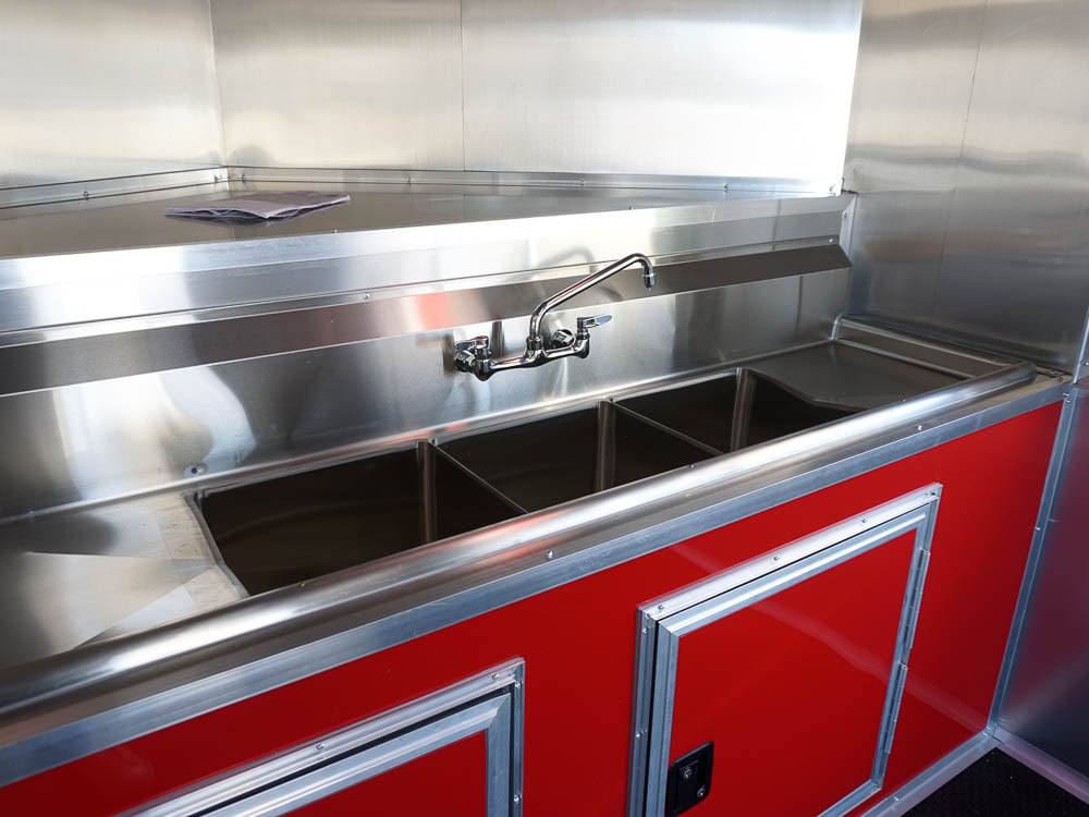 8.5 x 22 Red V-Nose BBQ Porch Concession Trailer