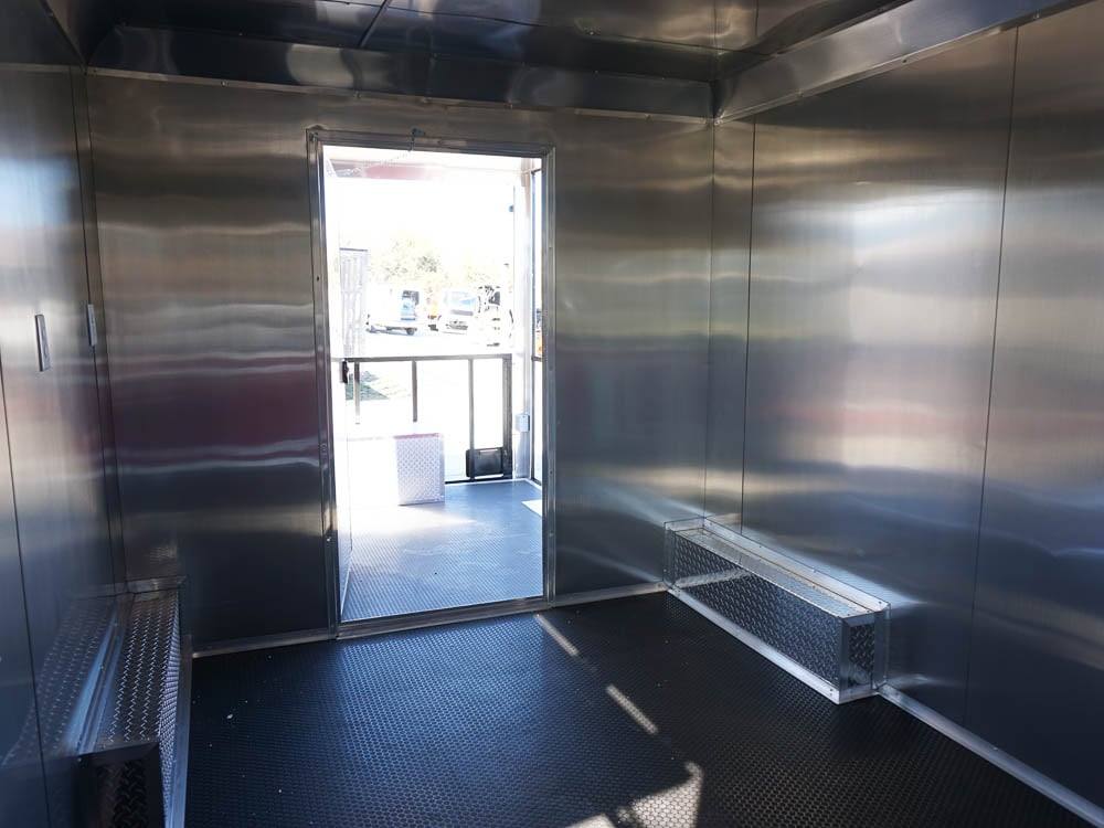 8.5 x 22 Red V-Nose BBQ Porch Concession Trailer