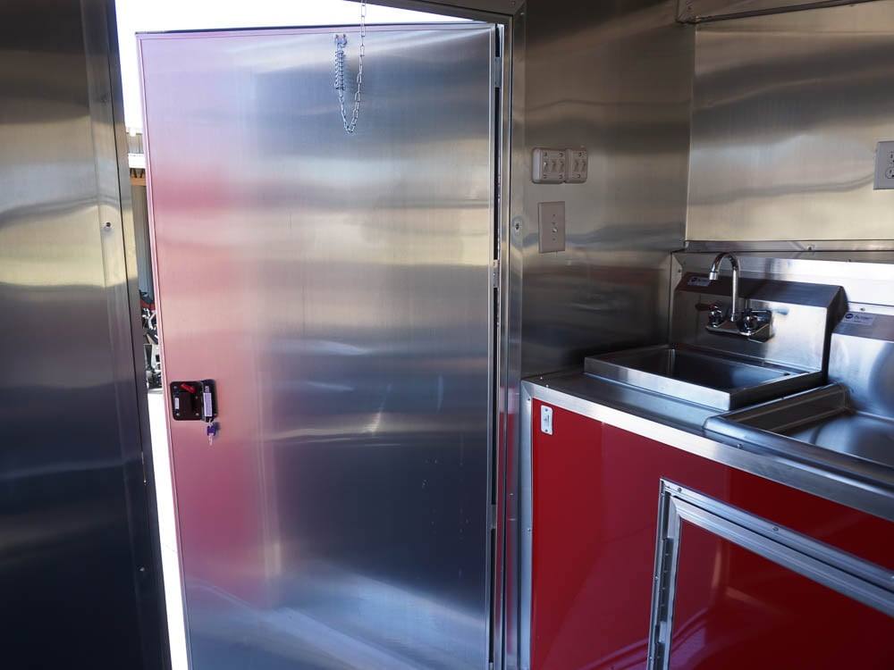 8.5 x 22 Red V-Nose BBQ Porch Concession Trailer