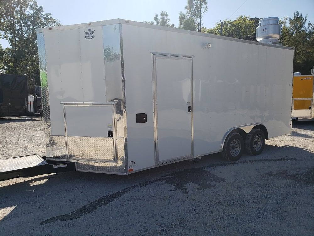 312-8.5-x-18-white-food-event-catering-concession-trailer-with-appliances-1.jpg 8.5' x 18' White Food Event Catering Concession Trailer With Appliances