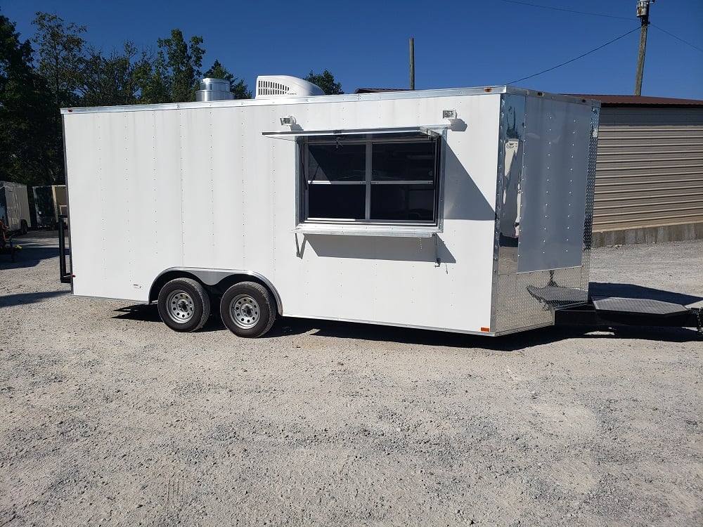 312-8.5-x-18-white-food-event-catering-concession-trailer-with-appliances-2.jpg 8.5' x 18' White Food Event Catering Concession Trailer With Appliances