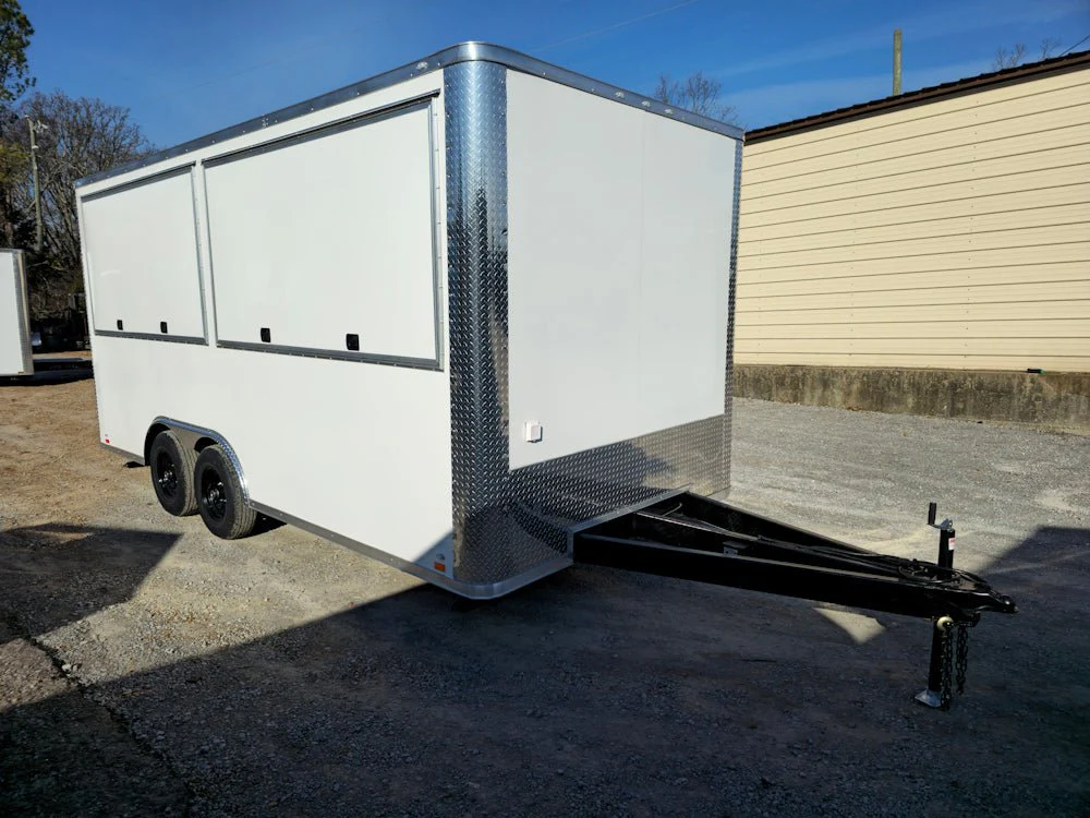 8.5' X 18' White Marketing Event Concession Trailer