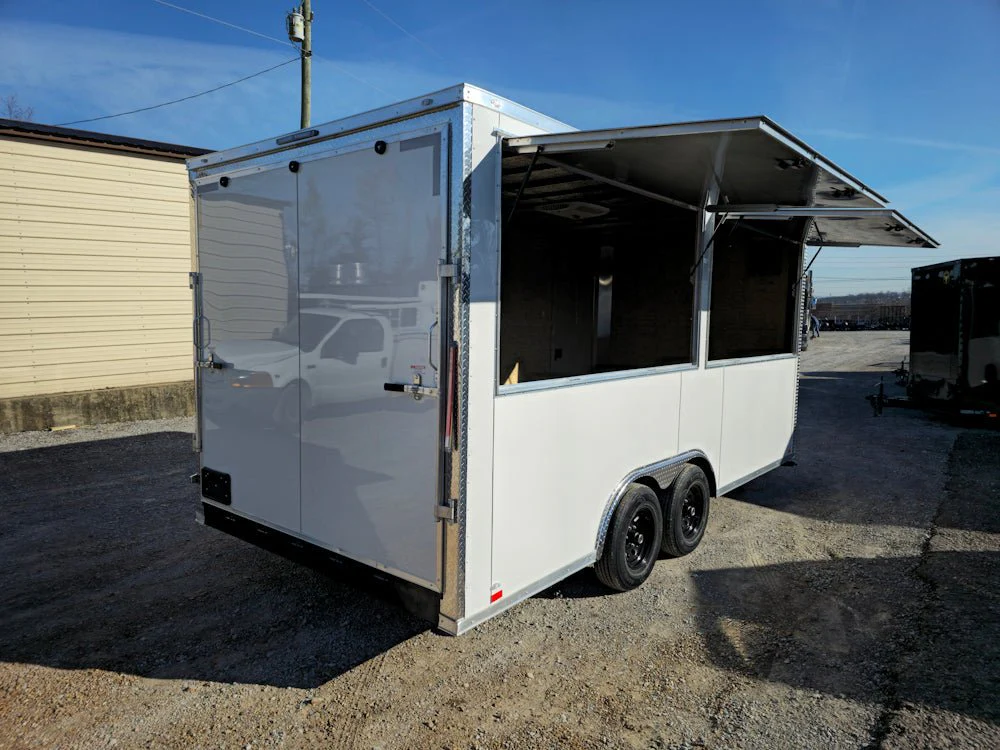 8.5' X 18' White Marketing Event Concession Trailer