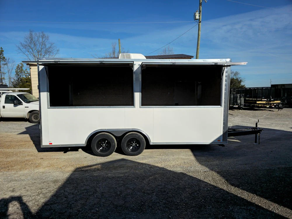 8.5' X 18' White Marketing Event Concession Trailer