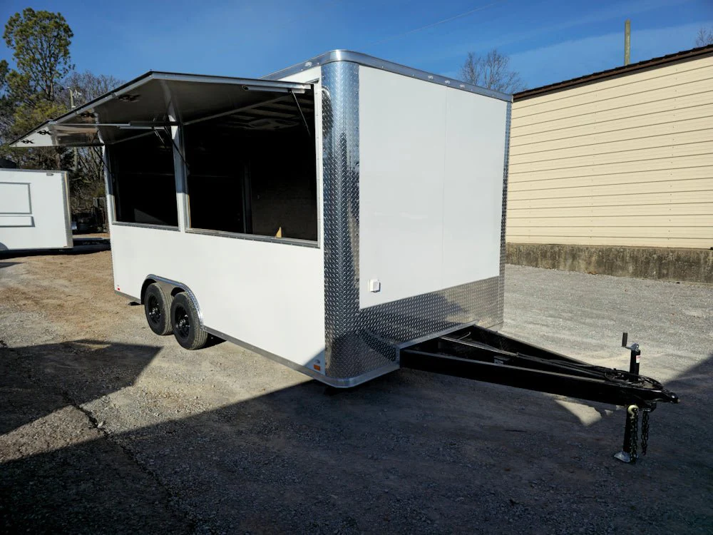 8.5' X 18' White Marketing Event Concession Trailer