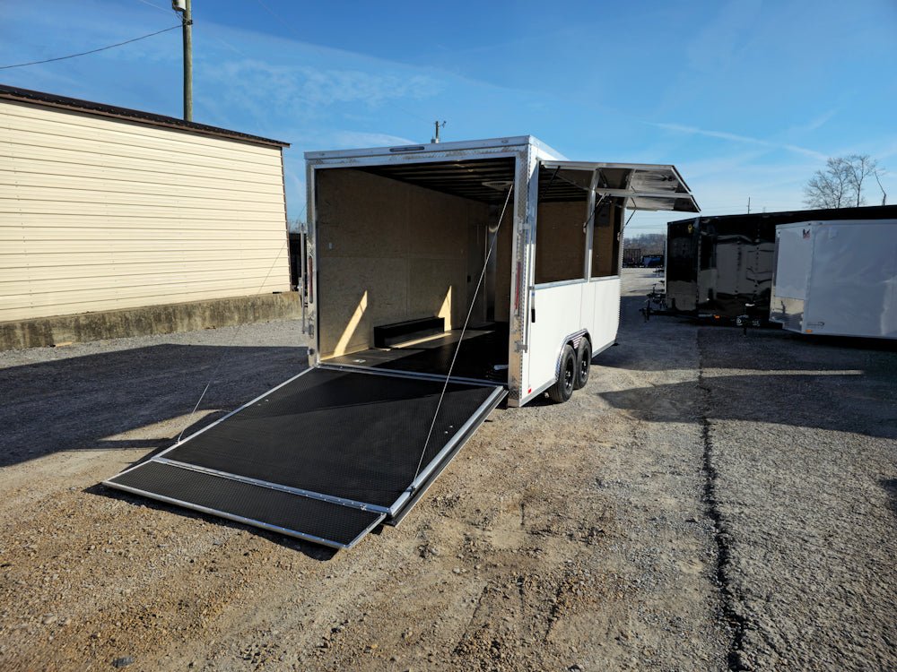 8.5' X 18' White Marketing Event Concession Trailer