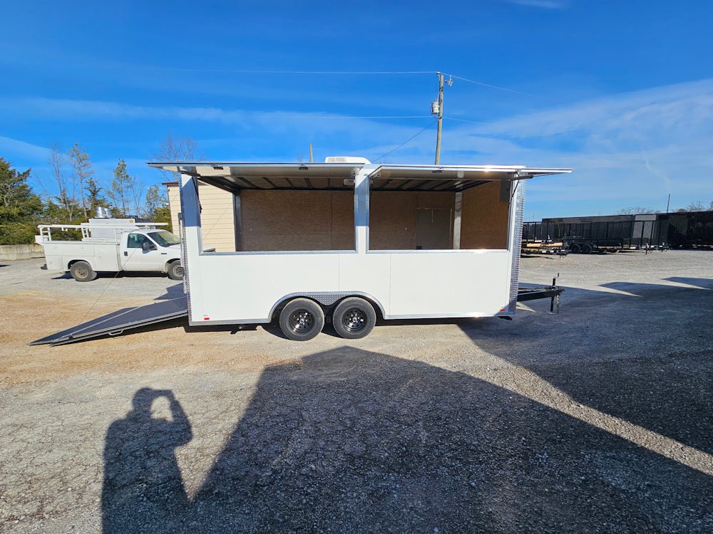 8.5' X 18' White Marketing Event Concession Trailer