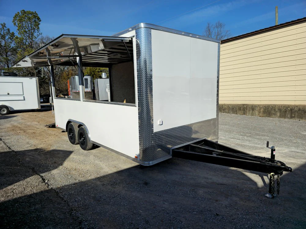 8.5' X 18' White Marketing Event Concession Trailer